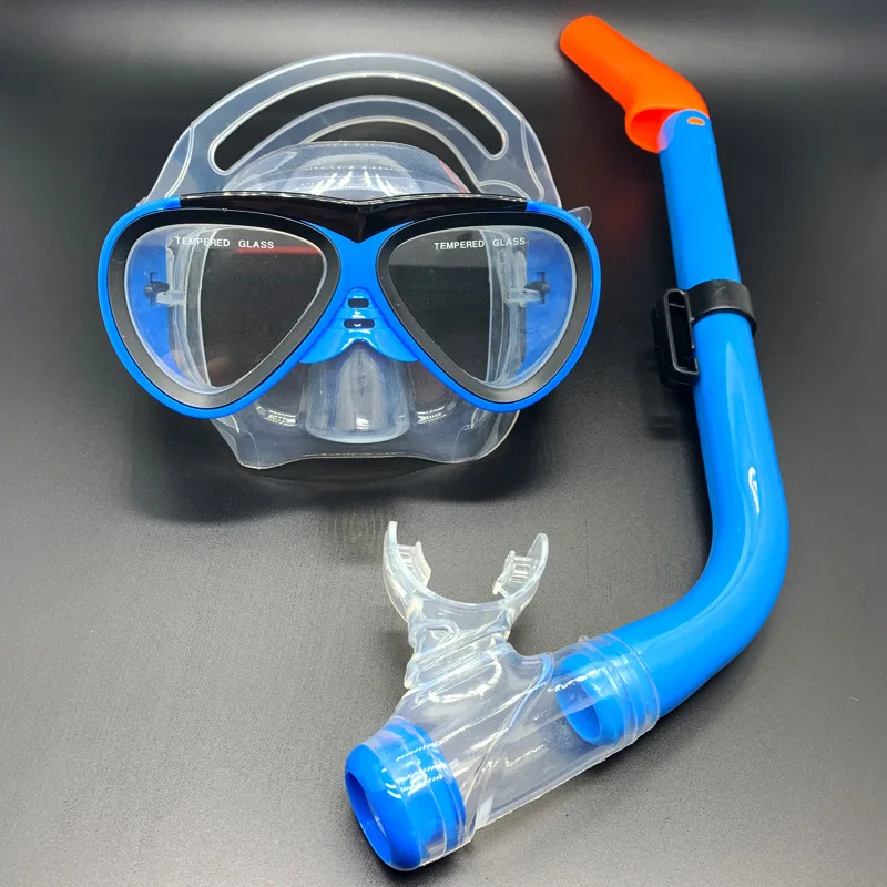 

Kids Freestyle Silicone Anti-Fog Goggle Snorkel Set Anti-Fog Mask Semi-Dry Underwater Breathing Gear Kids Practice Swimming Gear