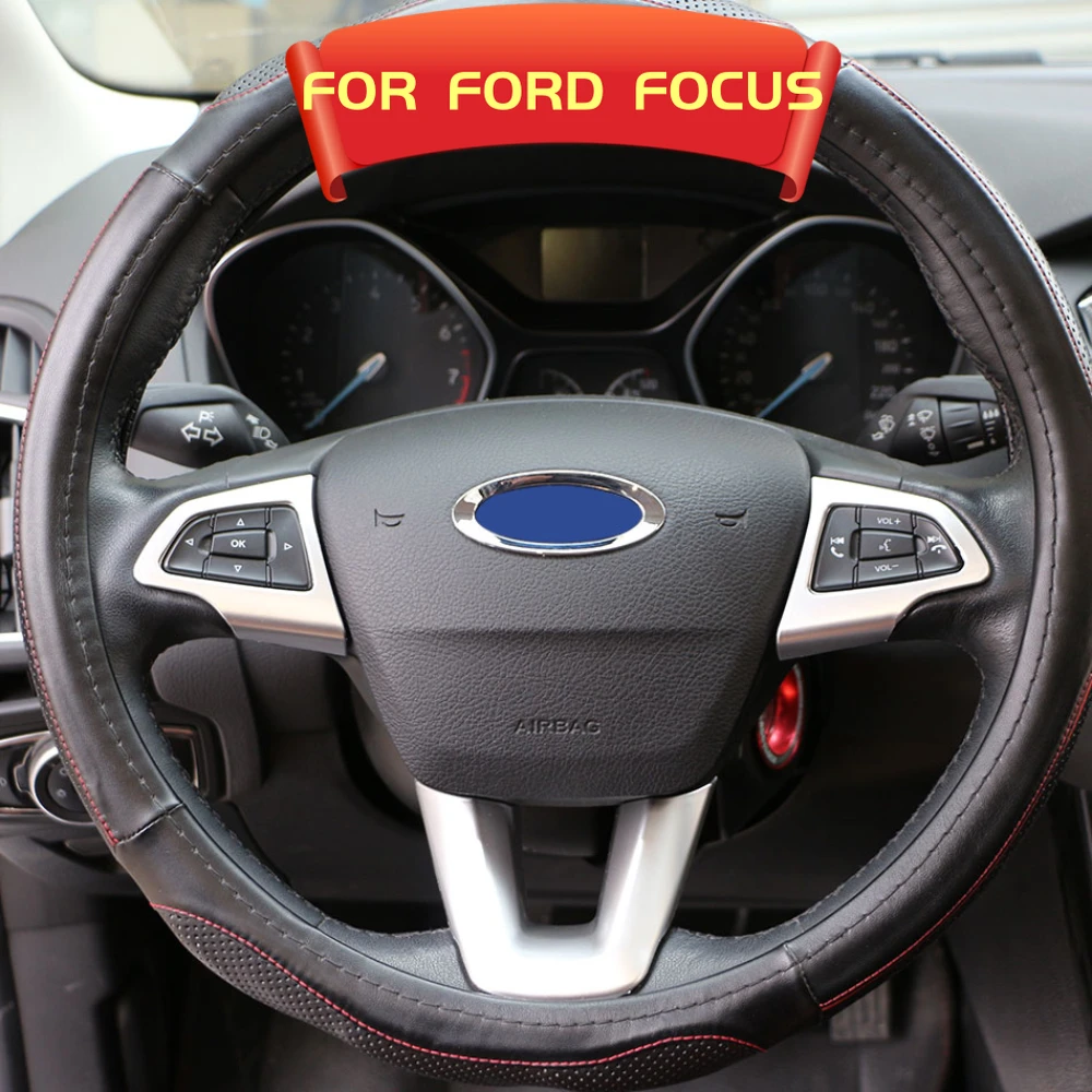 3Pcs/Set ABS Steering Wheel Button Panel Decoration Trim Sticker for Ford Focus 3 MK3 2015 - 2018 Car Stickers Accessories