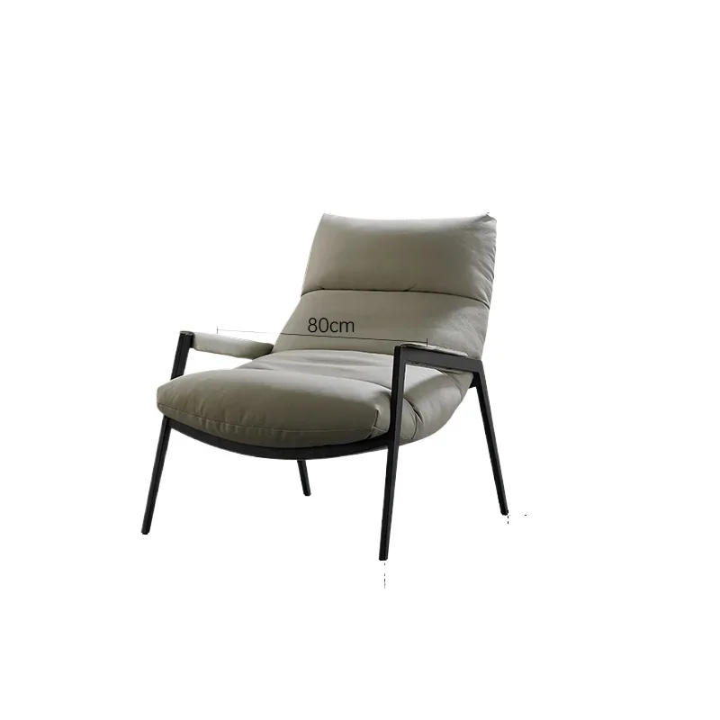 Lazy sofa single chair, modern simple Internet celebrity leisure leather light luxury living room single chair