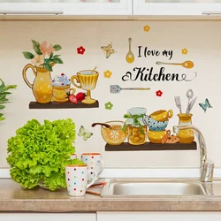 English Kitchen Bee Butterfly Cartoon Wall Sticker Classic Background Wall Living Room Bedroom Decoration Wall Sticker 30x60cm