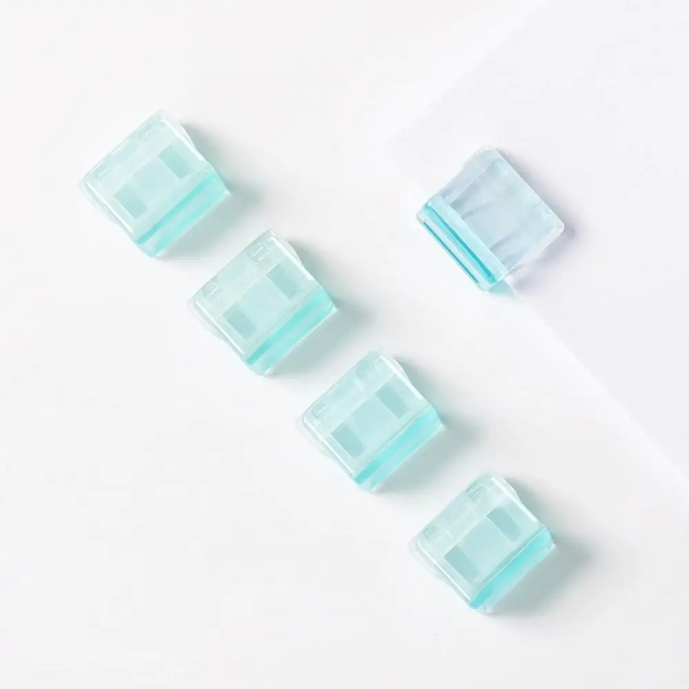 Creative Candy Color Letter Paper Clip Transparent Multi-function Push Clip Plastic File Holder Clamps Stationery