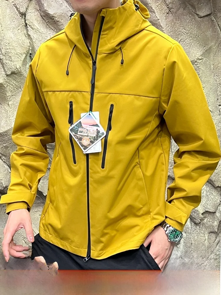 

Outdoor Men's Softell Jaet Autumn New Arrival 3D Tailoring Pred Zipper Hooded Lightweight Breathable Polyester Fiber