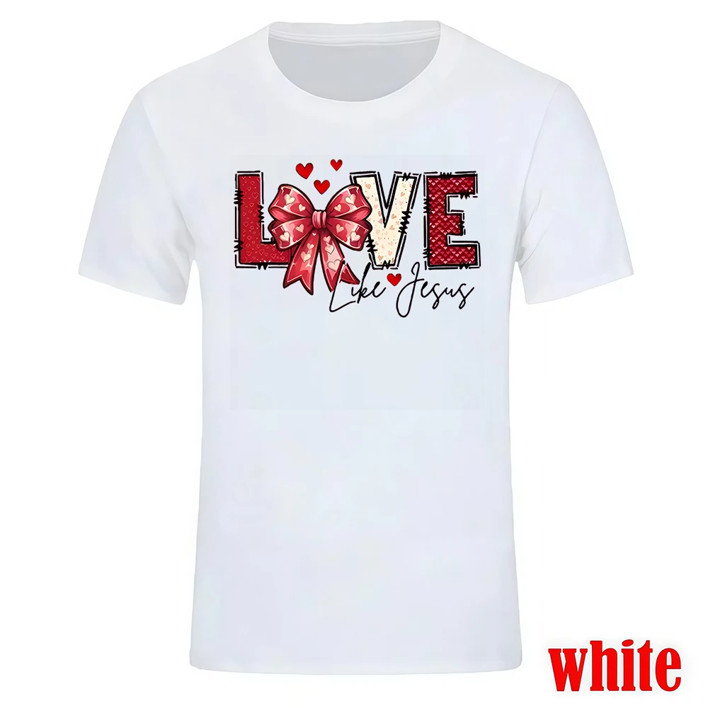 커플 티셔츠 프린트 라운드넥 남녀 여름 스트릿웨어 탑 발렌타인데이 선물 남자친구 여자친구 2026 그래픽