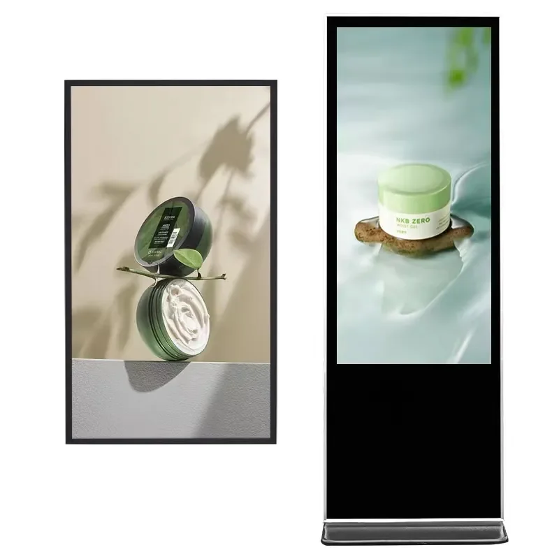 Floor Standing 43 49 55 65 Inch Android Video LCD Advertising Player Kiosk Vertical Totem Digital Touch Signage Display