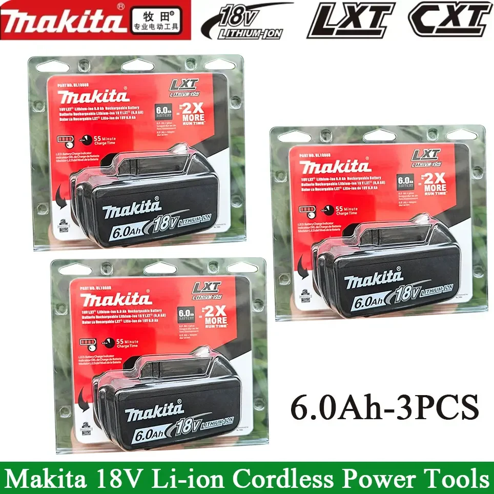 

Genuine Makita 18V Battery 6Ah Rechargeable Power Tools Battery 18V makita with LED Li-ion Replacement LXT BL1860B BL1860 BL1850