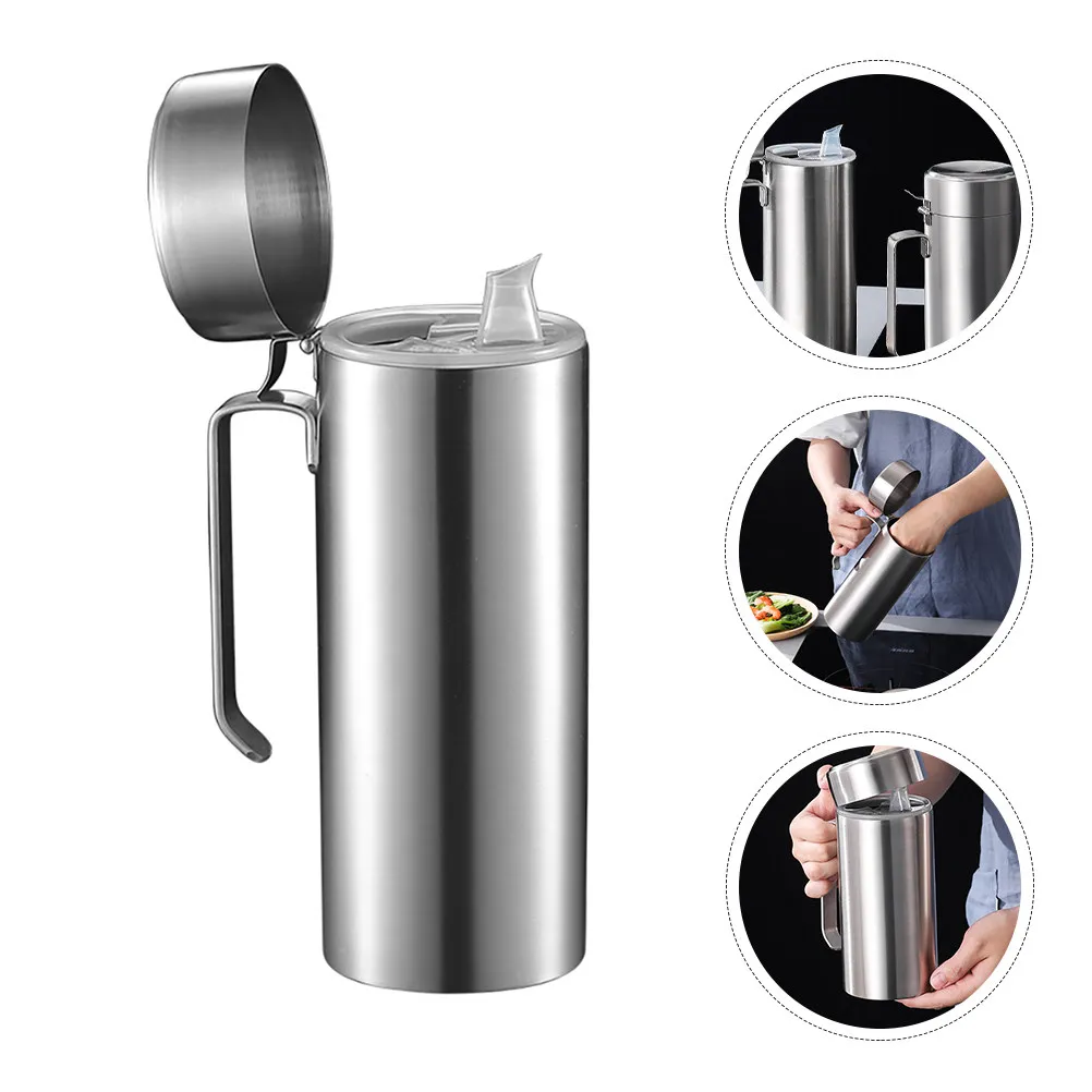 

Бутылка-дозатор для масла из нержавеющей стали с регулятором дозировки для здорового приготовления пищи, контейнер для хранения приправ, масленка