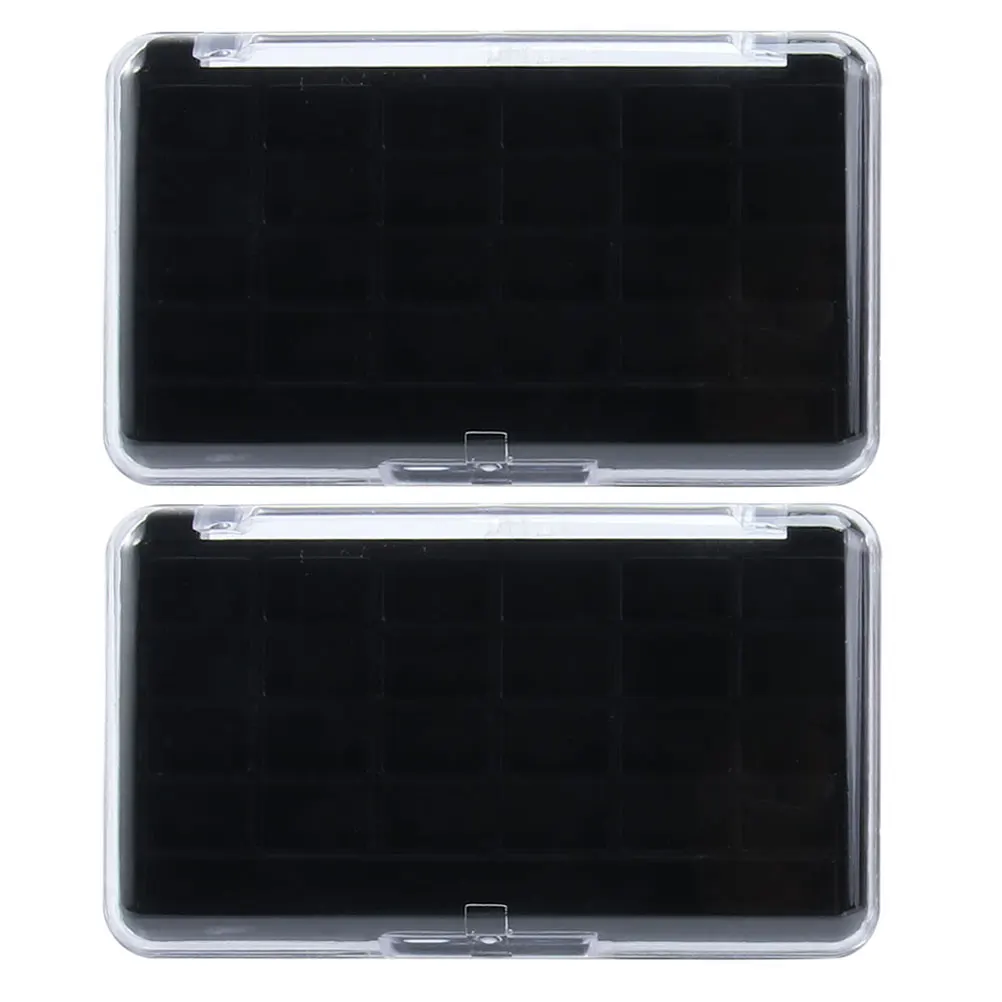 

2Pcs Eyeshadow Box Empty Makeup Palette Lipstick Case Plastic Container Portable Cosmetics Storage Gift For Women