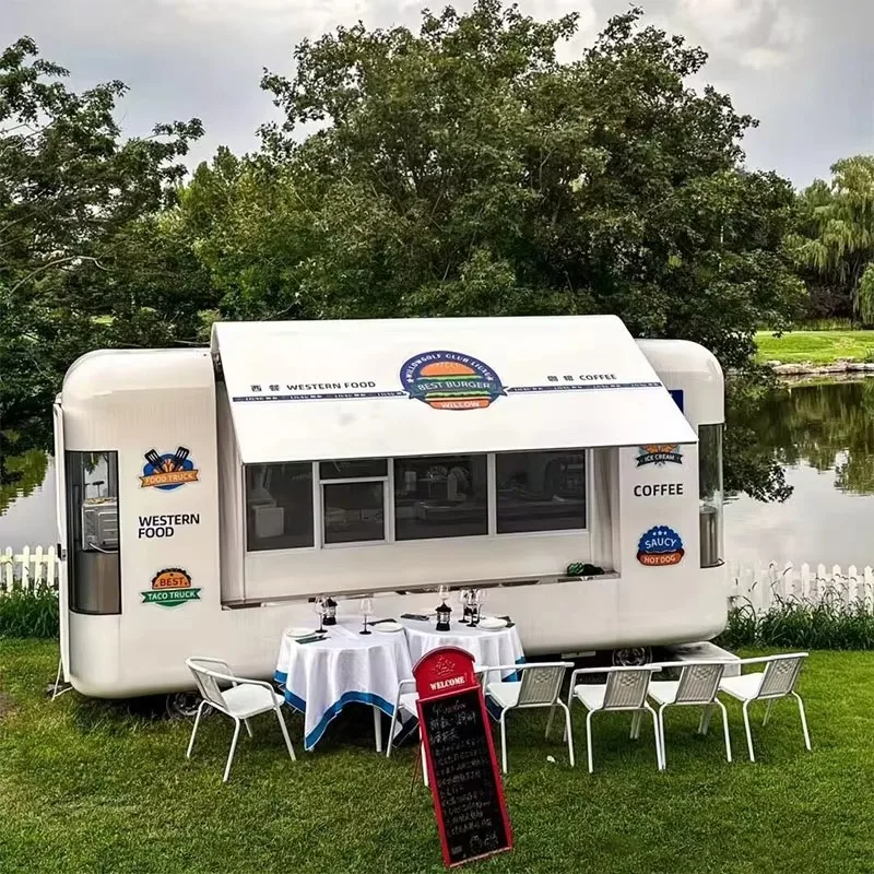 

Custom Mobile Freezer Vending Carts for Sale Philippines-Fast Food Truck Van Street Pizza BBQ Food Trailers for Snacks Hotdogs