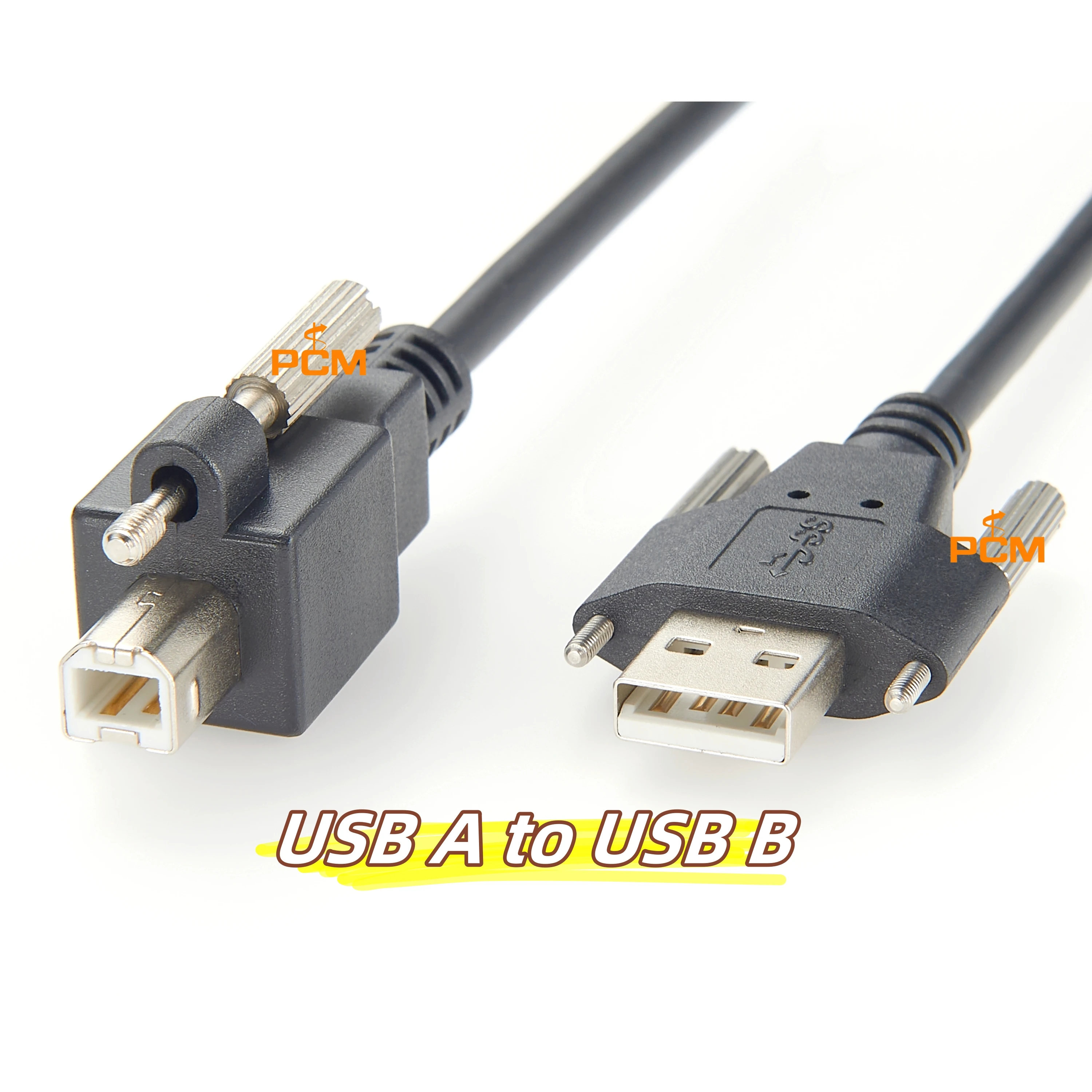 USB Type B to USB A SeaLATCH Locking Cable Secure USB Data Cable for USB Hub Industrial Camera IDS FLIR Basler Teledyne Cognex