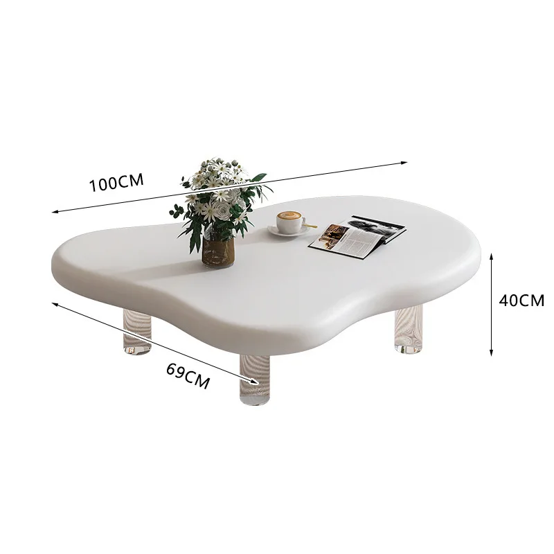 Table basse de luxe pour salon, lumière vent crème, petit appartement, maison, suspension nuage simple