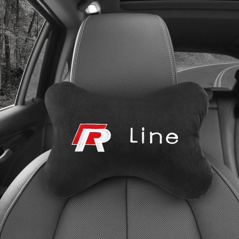 Car Auto Seat Head Neck Rest Cushion Headrest Pillow Pad for Volkswagen Passat Golf Jetta Bora Polo Valve Caps HECA-G502