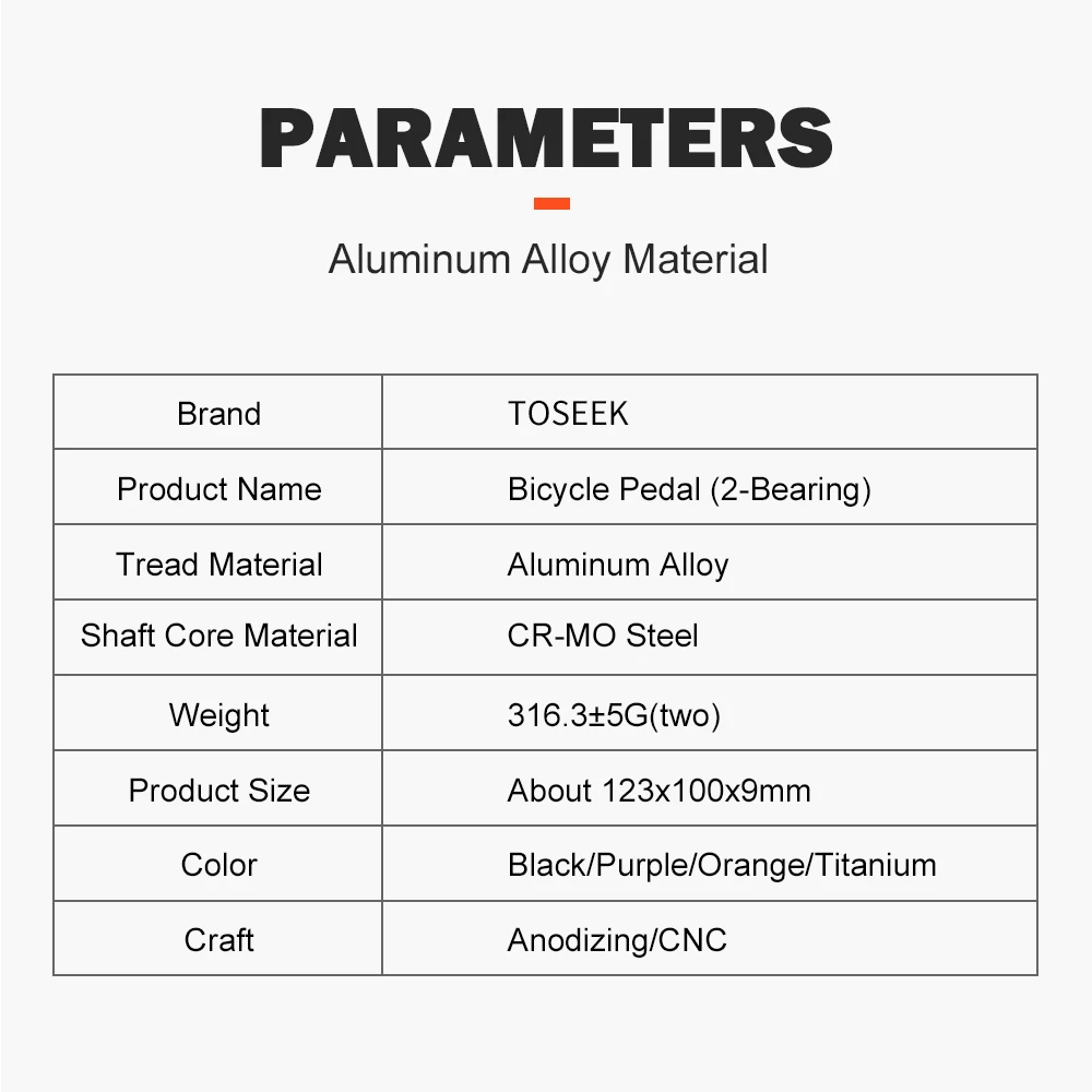 TOSEEK 7.0 Bicycle Pedal 2 Bearings Bike Pedal Anti-slip Footboard Bearing Quick Release Aluminum Alloy Bike Accessories