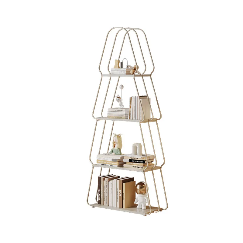 

Cream wind bookshelf bedroom household floor-to-ceiling living room Christmas tree shelf against the wall Children's books