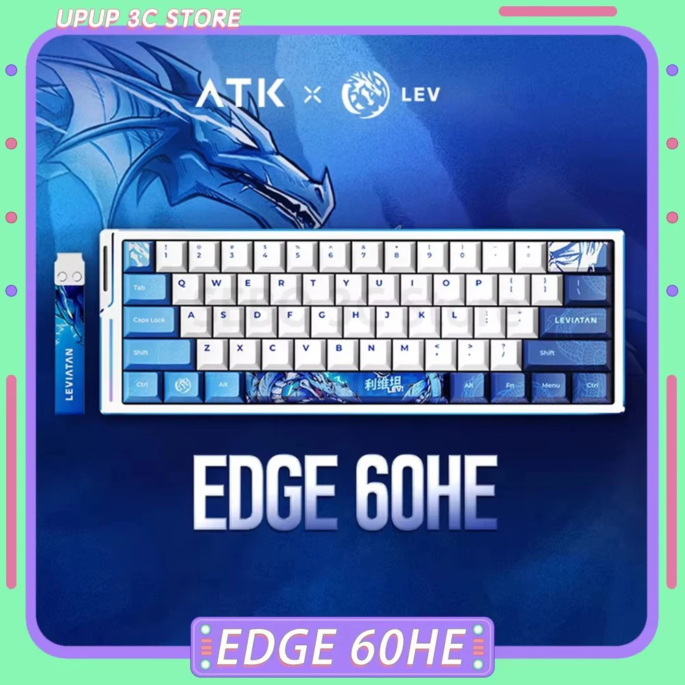 ATK Lev EDGE 60HE Wired Mechanical Keyboard Magnetic Switch 8000hz Aluminium Alloy Valorant Gaming Keyboards Office Custom Gift