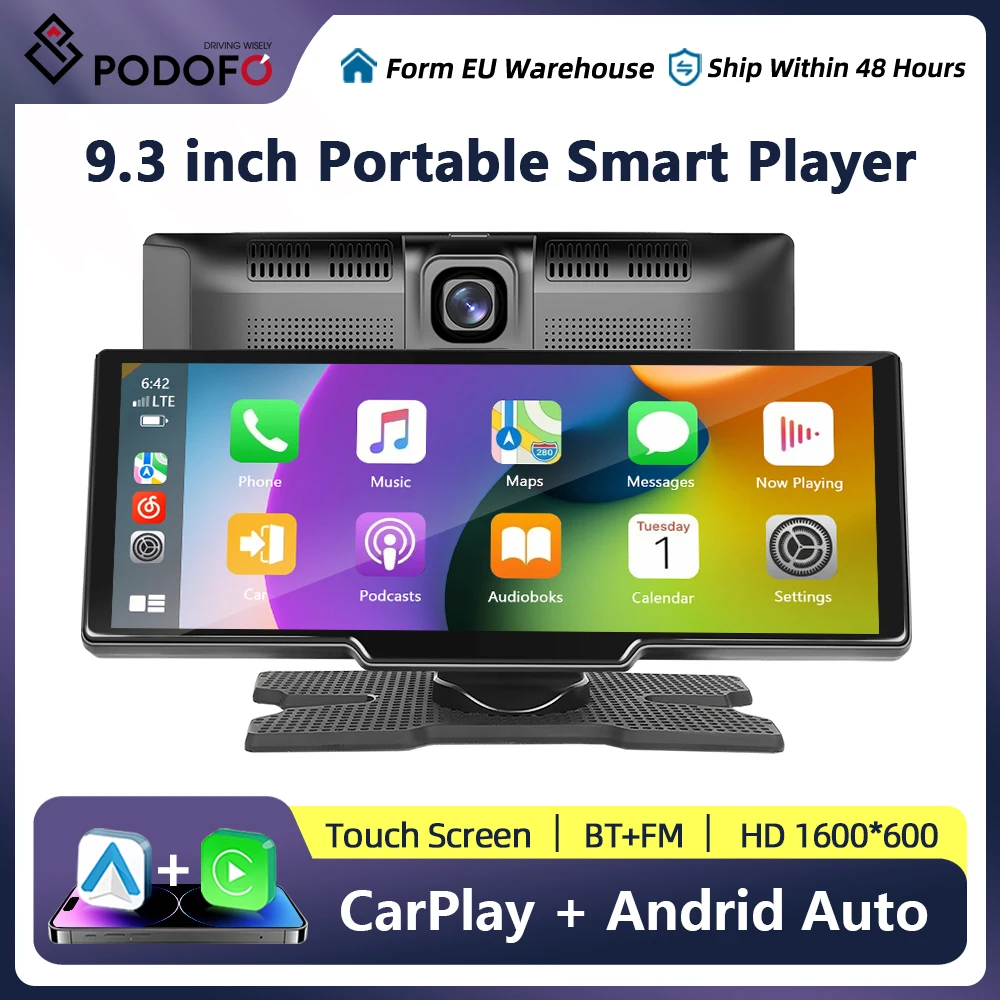 Podofo IPS Screen Wireless Carplay AndroidAuto Portable Smart Player With Voice Control MP5 Multimedia Video Player