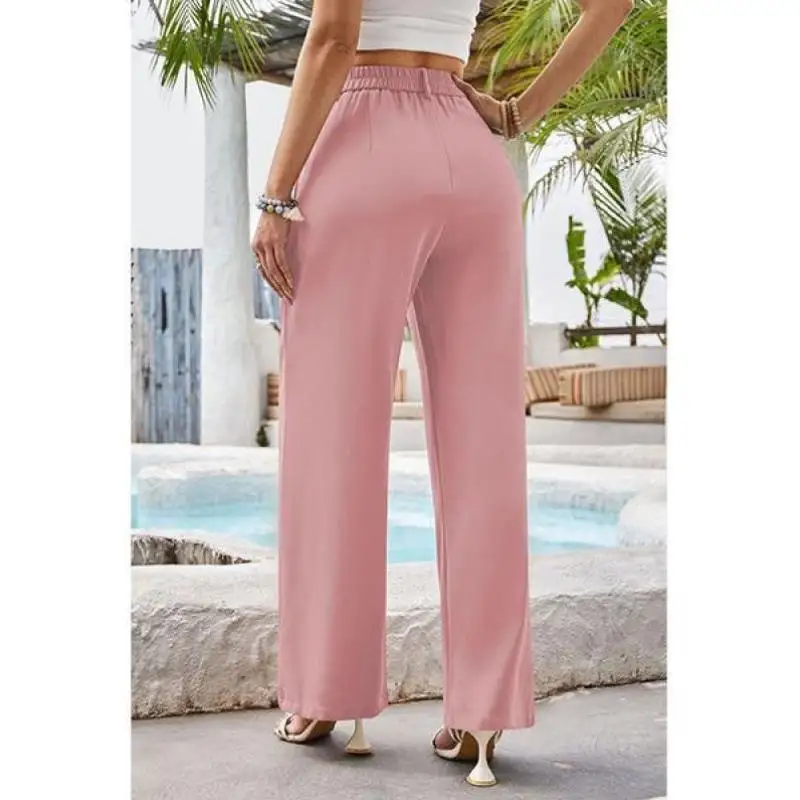 

Casual Wide Leg Trousers for Men And Women Straight Cut PVC Material ex Soldier Pants Sle Neutral Faion Winter Collec...