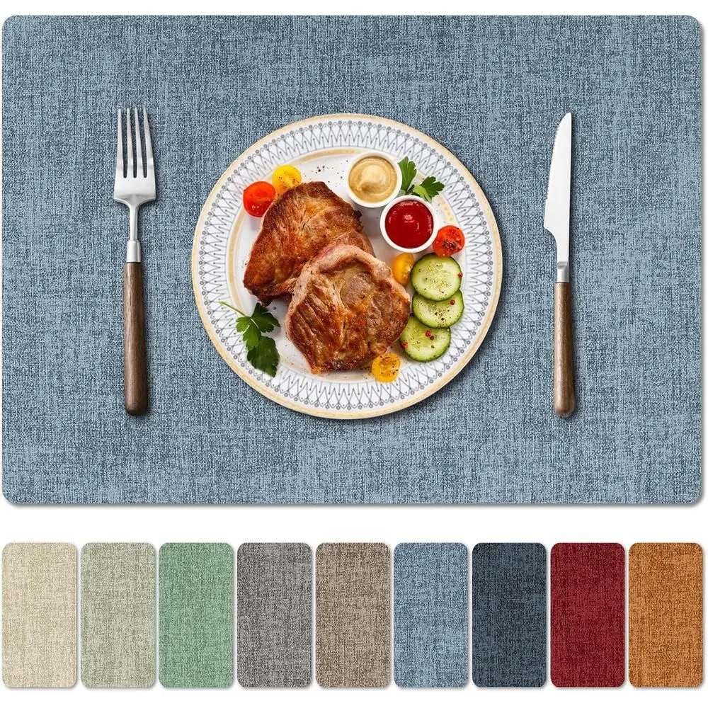 

Набор из 8 термостойких салфеток из искусственной кожи — водонепроницаемые, маслостойкие, протираемые для кухни, столовой, вечеринок и праздников,