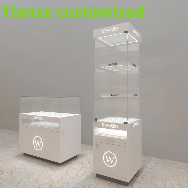 Customized-Wood glass jewelry store showcase