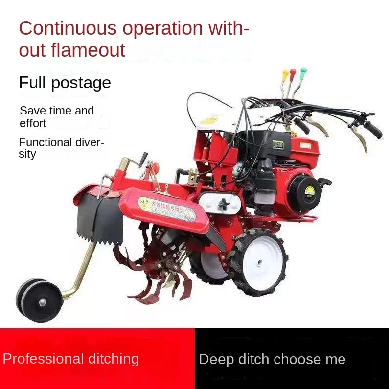 2025Nuova lavorazione rotativa a quattro ruote motrici per piantare fossoni profondi, buona per coltivatori di pomere Earthmoving