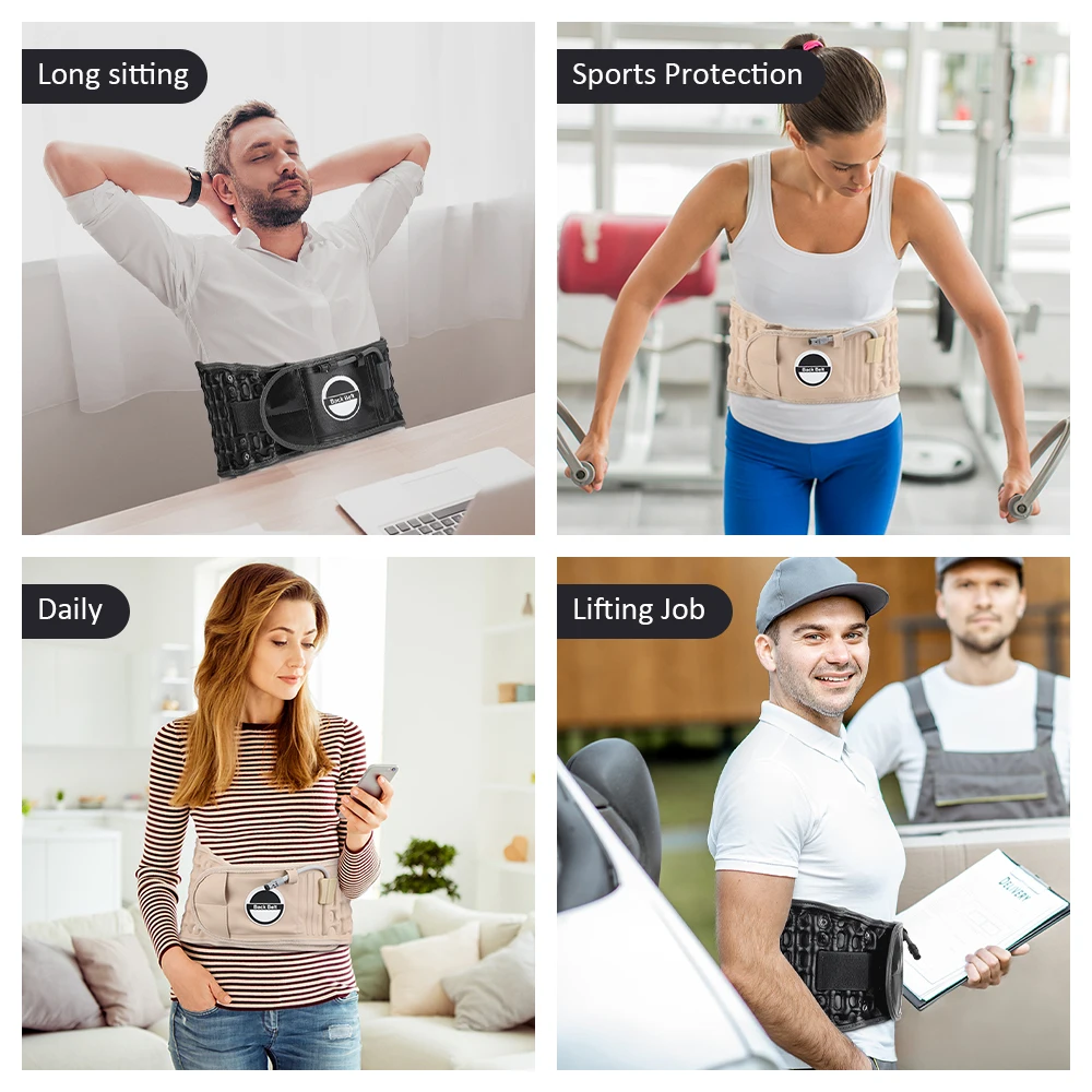 

Декомпрессионный поясничный поддерживающий пояс, тяговый бандаж для талии, пояс для облегчения позвоночника, массаж для облегчения боли в спине