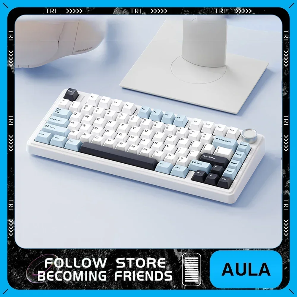 AULA F75 Reaper Axis Mechanical Keyboard 3Mode Wireless Bluetooth 2.4G Hot Swap Gaming Keyboard Accessories RGB Backlight Gifts