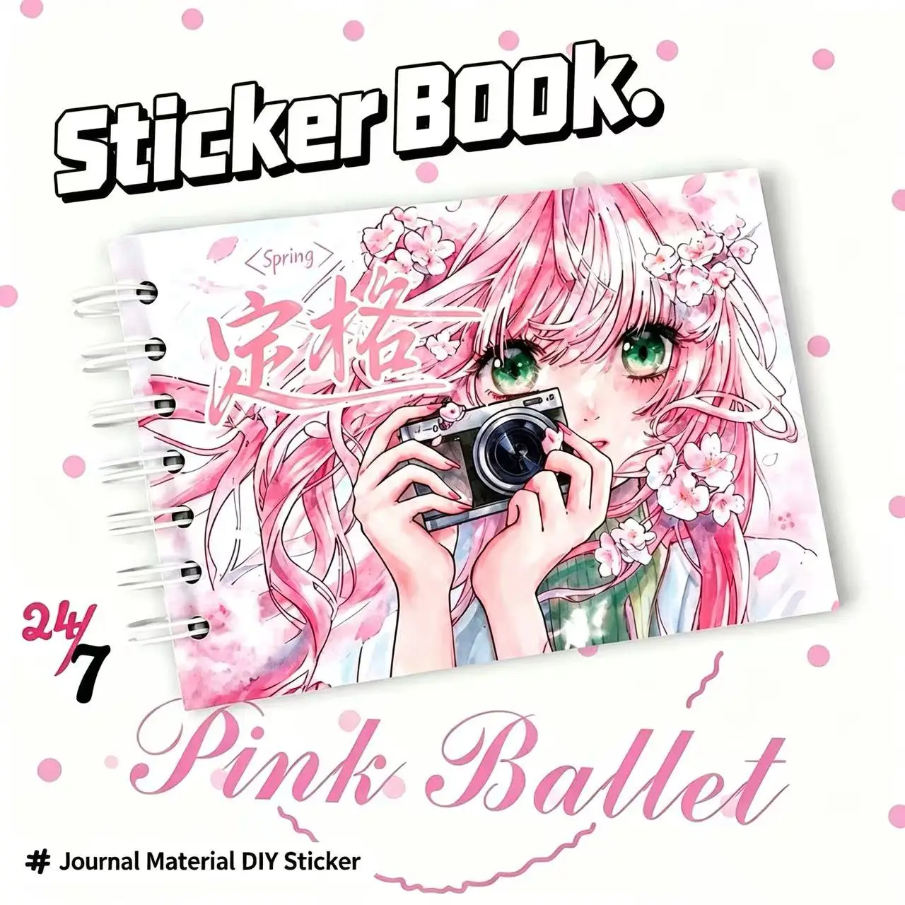 Japanese Ins Girl Character Sticker Book Girl Heart Sticker Book Collage High-value Guka Hand Account DIY Material Sticker Gift