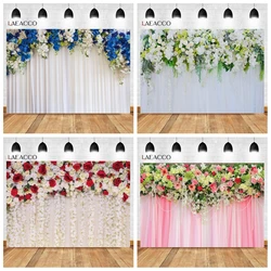 Wedding Ceremony Background Blue Flowers Floral Wall Bridal Shower Family Party Decor Bride Portrait Photography Backdrop Prop