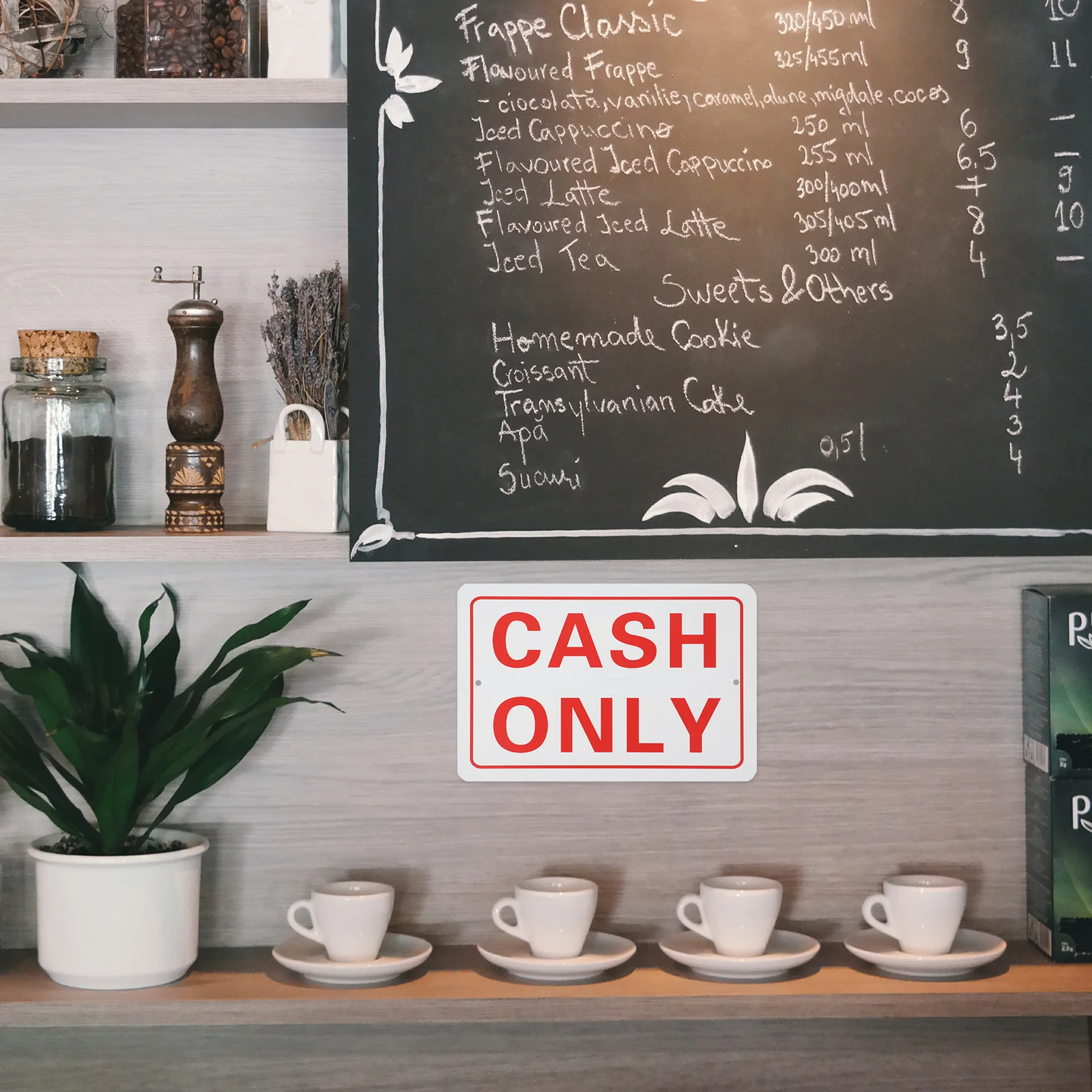 Cash Sign Small Business Cashier Preferred The for Store Outdoor No