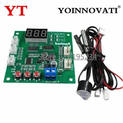 DC 12V 2 Channel 4 Wire Fan PWM Temperature Controller PC Fan Motor Speed Controller LED Digital Thermostat With NTC 10K Probe