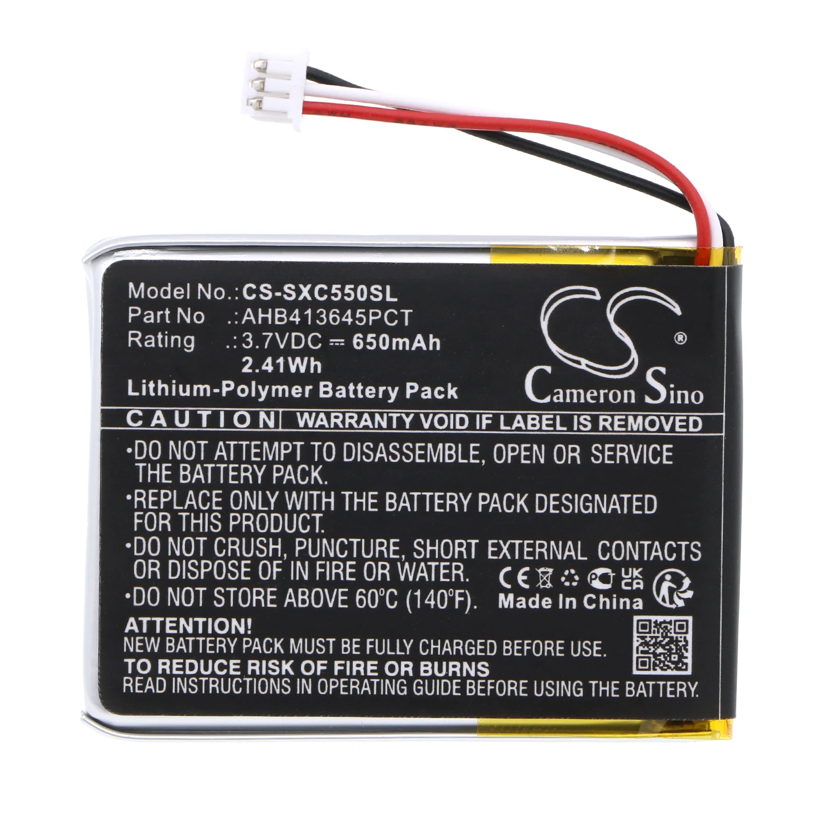 

650mAh 3.7V 2.41Wh Wireless Headset Li-Polymer Battery for Sennheiser AHB413645PCT 507271-88 PXC 550 MB 660 EPOS ADAPT 660