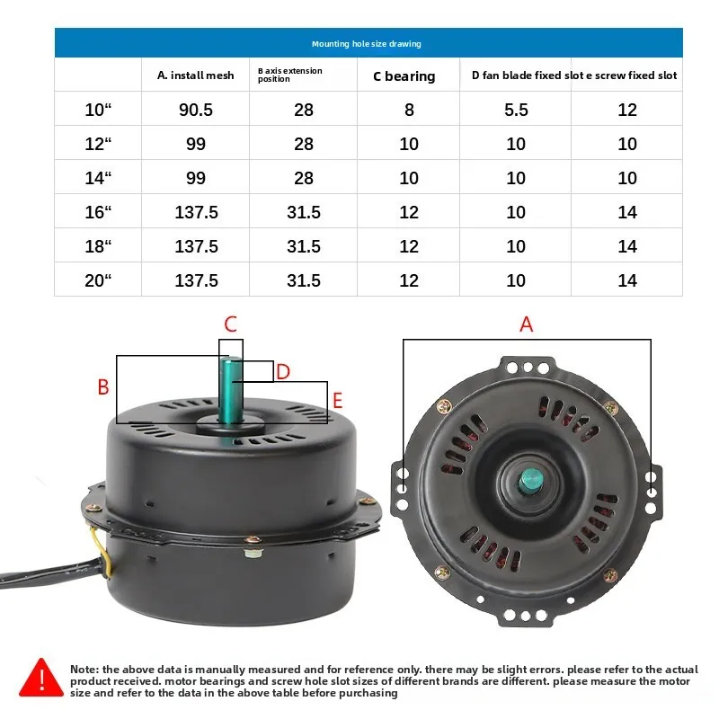 Floor Fan Motor Table Fan Accessories Industrial Powerful Fan Pure Copper Core Wire General Head for Climbing