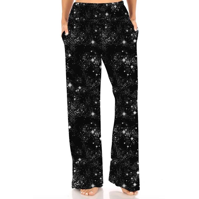 

LETSFIND New Lounger Streetwear Space Galaxy Print Women Pants High Quaility Star Pattern Digital Print Loose Soft Stretch Pants