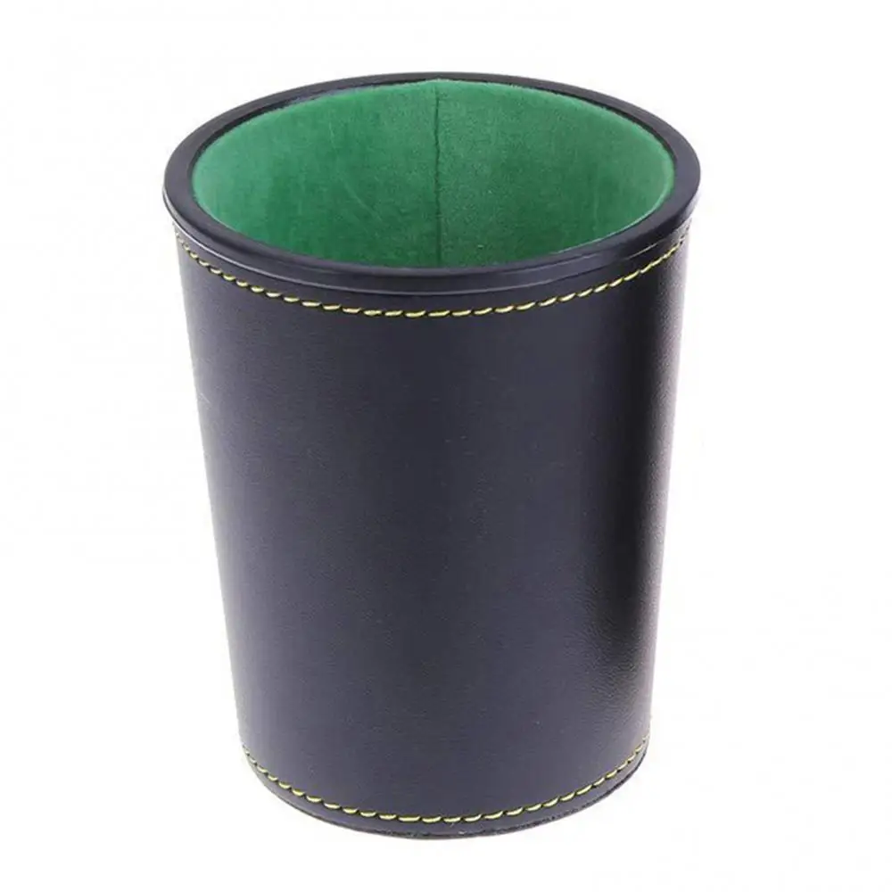 Dice Cup Set Faux Leather Flannel Dice Cup With 5 Dices Dominoes Game Camping Poker KTV Bar Party Props Dice Set Entertainment