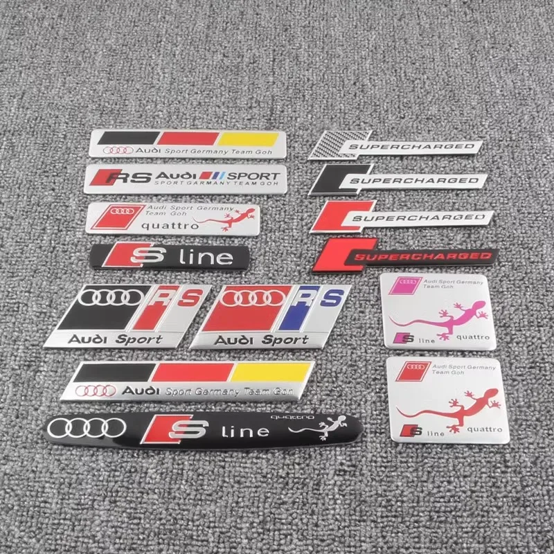 

1PC Car Stickers Emblem Body Rear Trunk Tail Decal For Audi A3 A4 B8 8P 8V A6 C7 A5 Q5 B7 B6 B9 SLINE Q2 Q7 Accessories