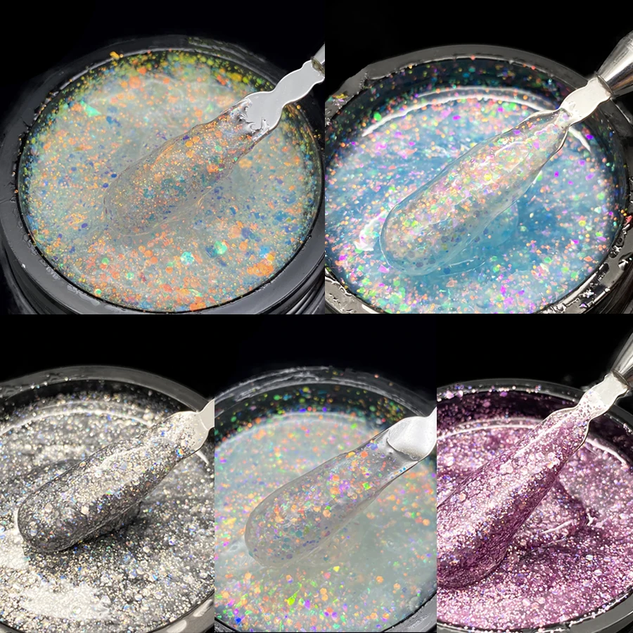 

Jillnails 2pcs/3pcs/5pcs 50g Nails Extension Gel Milky White Glitter Acrylic Gel Self Leveling Builder Gel