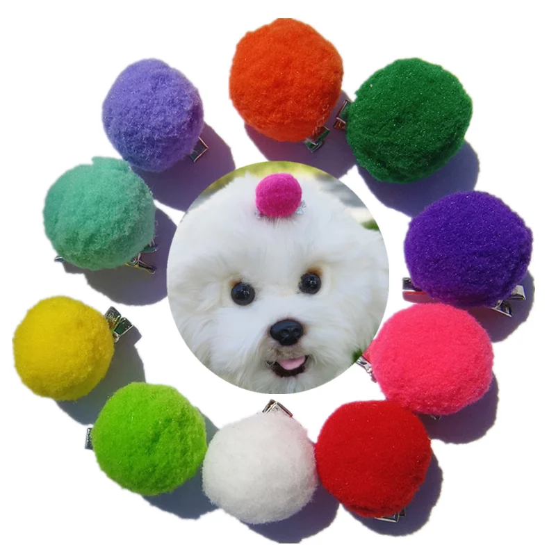 Cute Handmade Puppy Dog Hairpin Pet Dog Hair Accessories Hairball Dog Grooming Bows for Small Dogs Pet Products Christmas