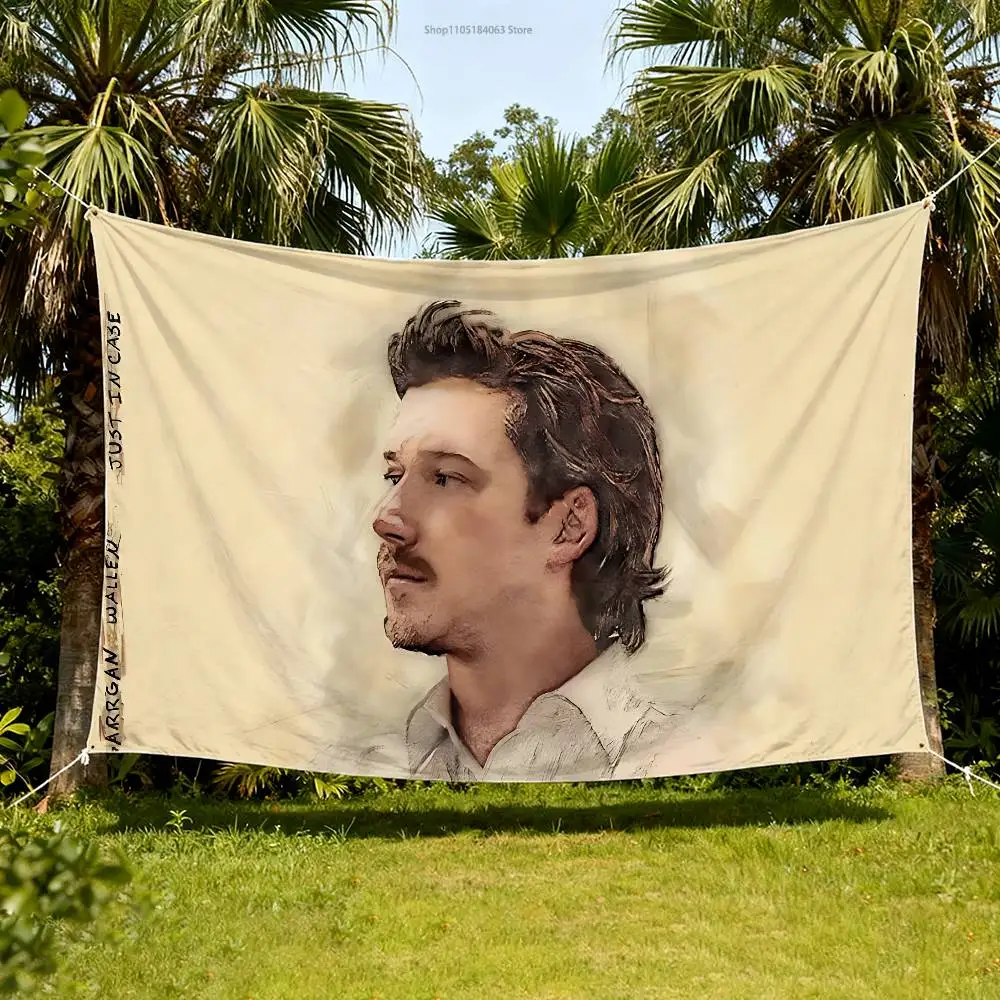 M-Morgan W-Wallen Just In Case Flag Tapestry Banner For Bedroom Outdoor Living Room Restaurant Bar Wall Decor Party