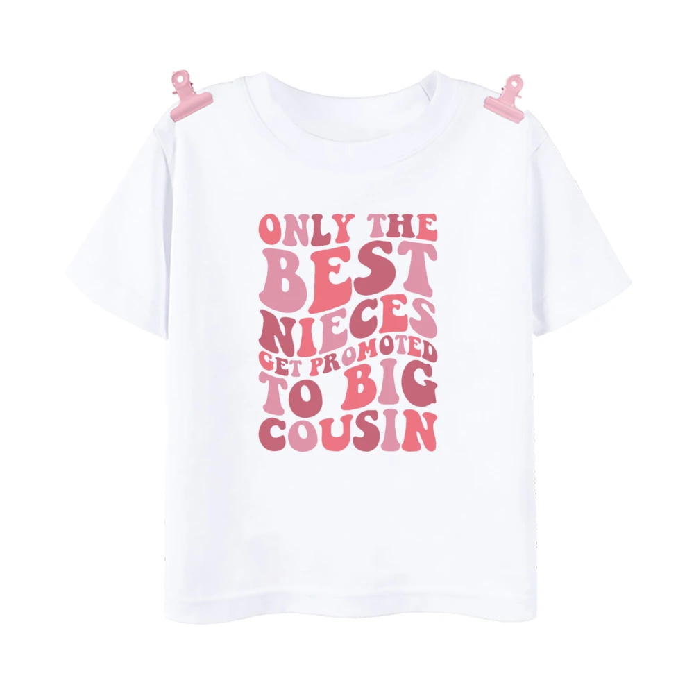 Promoted To Big Cousin Shirt Baby Announcement T-shirt Big Cousins Tops Kids Summer Short Sleeve Tee Boys Girls Fashion Shirts