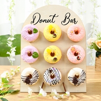 Arch Shaped Wooden Donut Stand Decoration Donut Party Doughnut Holder Wedding Birthday Party Supplies Baby Shower Donut Bar