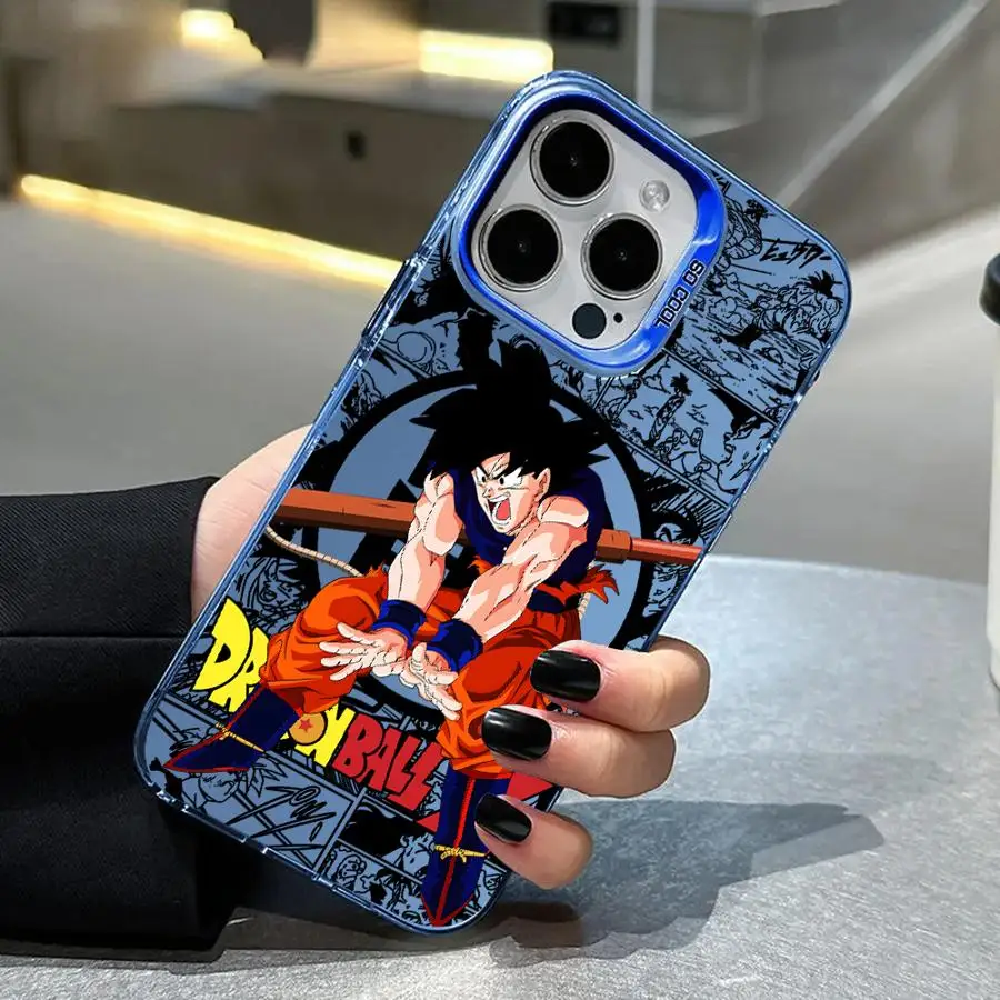 Capa de telefone para iPhone 11 12 13 Pro Max 17 Air 16e 14 15 16 Plus Soft Shell Dragon Ball Japão Anime Goku