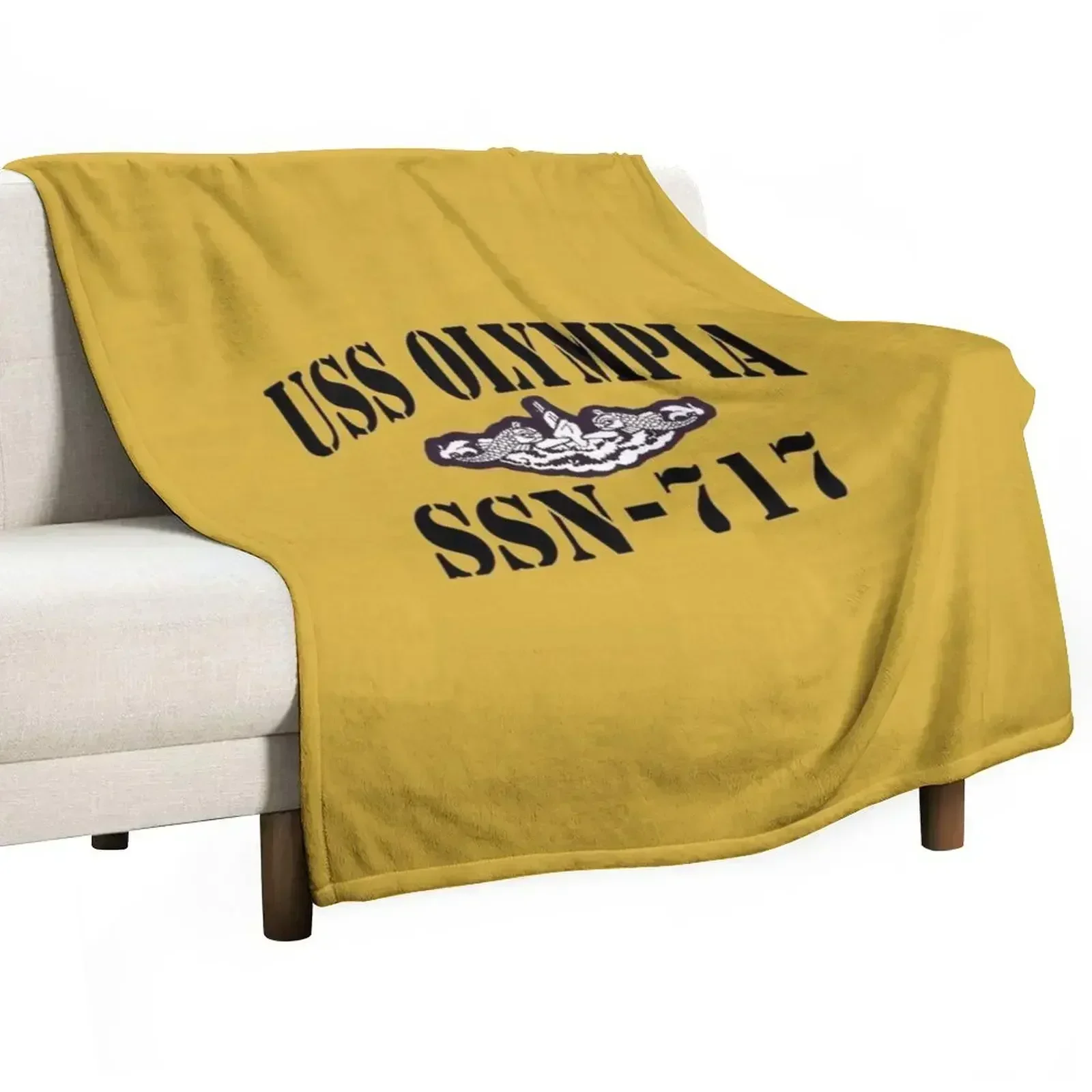 USS OLYMPIA (SSN-717) SHIP'S STORE Throw Blanket Soft Loose decorative Plaid on the sofa Shaggy funny gift Blankets