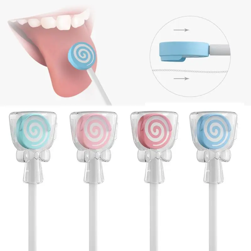 Raspador lengua para bebé, juguetes dentición para bebé, limpiador lengua con forma piruleta, herramienta para cuidado del aliento fresco