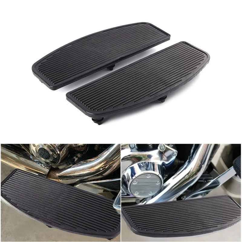 1Pair Motorcycle Rubber Foot Pedal Non-Slip Front Rider Insert Floorboards Lever Extension Pedal Step Foot Peg Boards For Harley