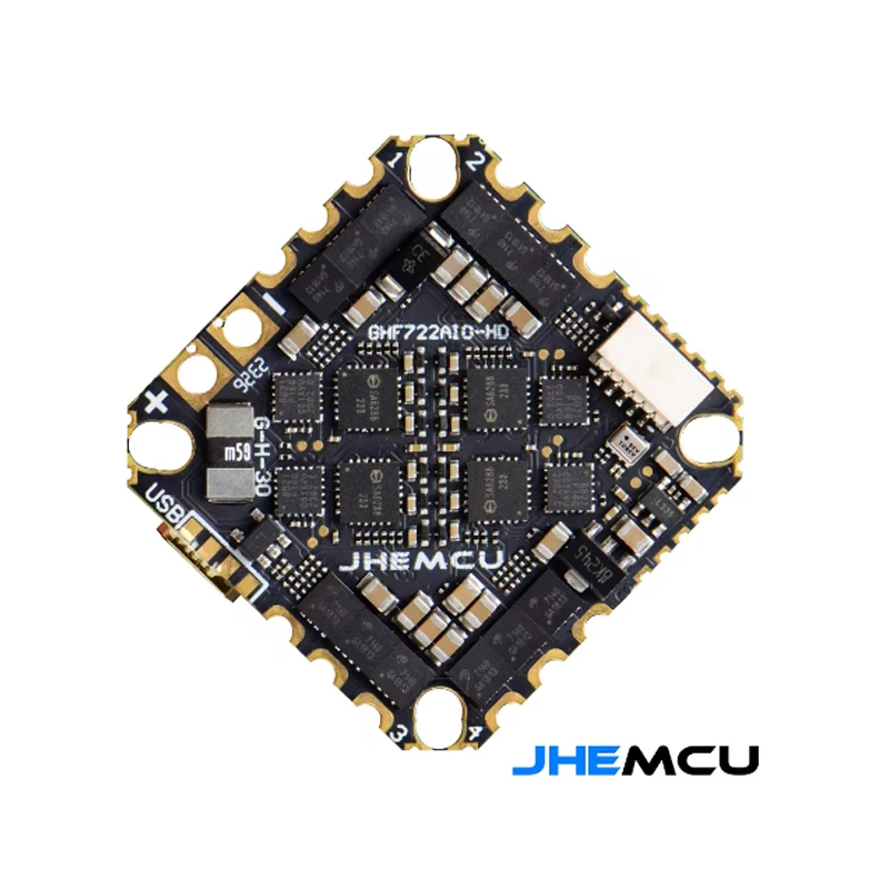 JHEMCU GHF722AIO-HD F722 Flight Controller STM32F722 W/5V 10V BEC Gebaut-in 40A BLHELI_S 2-6S 4in1 ESC for FPV Racing Drone