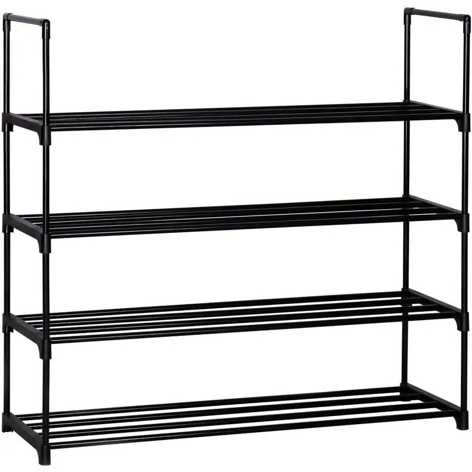 Ontstaan Winkel * 4,6-Tier Black Metal Schoen Organizer 65X74X29Cm Voor Hal Entree