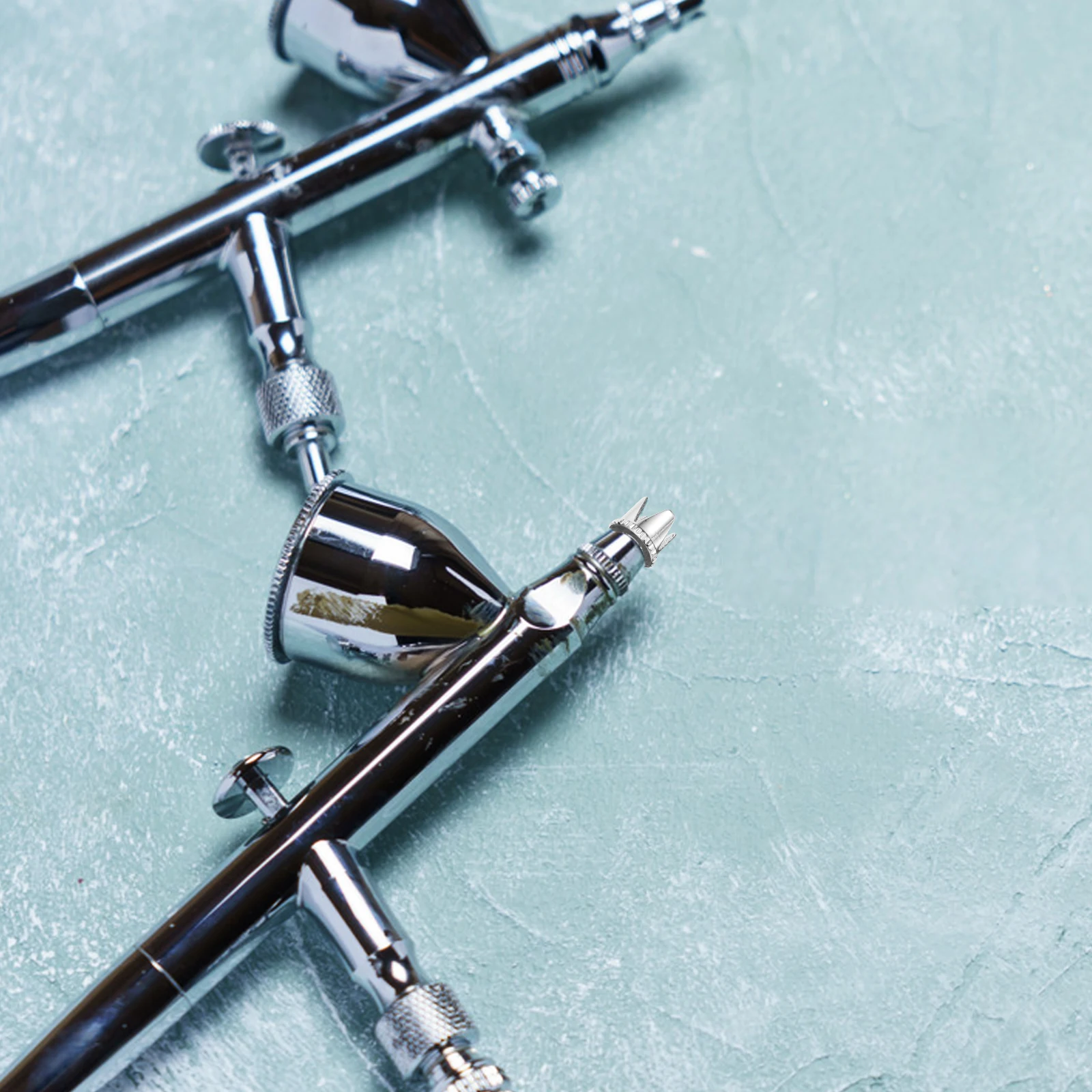 

Airbrush Needle Replacement Parts Replacement. Needles Nozzle Cap Silver Fitting Adapters