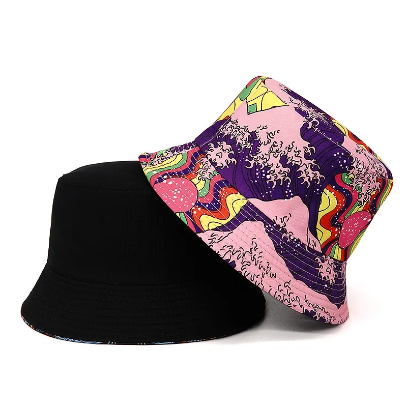 Summer Sun Hat Reversible Bucket Hat for Men Women Bob Panama Girls Beach Travel Outdoor Fisherman Hat