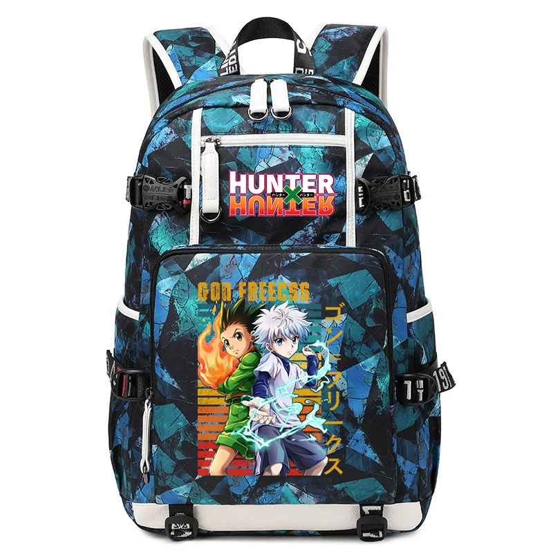 

Hunter Anime School Bag Large Capacity Lightweight Student Backpack for Boys Girls Daily Use