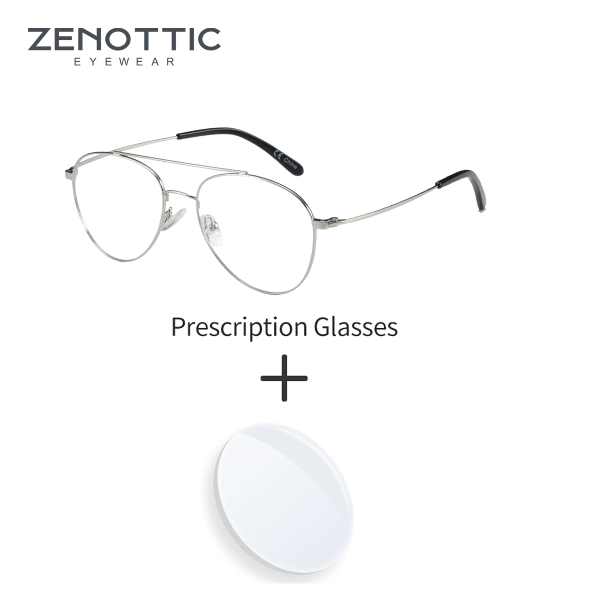 ZENOTTIC New Arrivals Aviator Prescription Eyeglasses Anti Blue Ray Photochromic Optical Glasses For Men