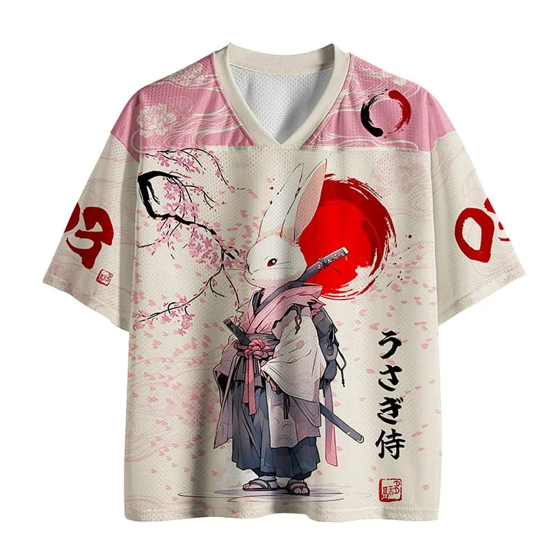 2026 Popular V-neck Mesh T-shirt with Fun Printed Short Sleeved T-shirt, Retro Streetwear, Loose Oversized Sports Mesh T-shirt